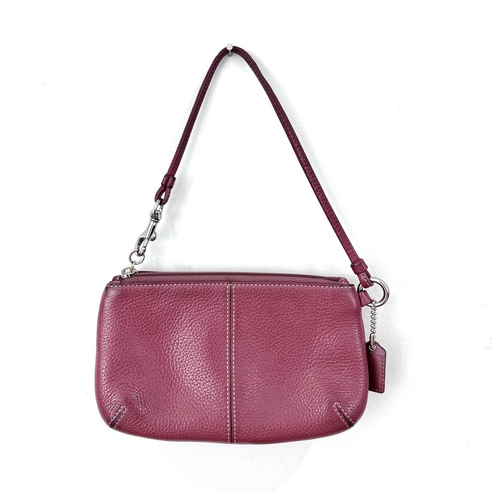 Coach Legacy Flap Mauve Dusty Rose Pebbled Leather Turnlock Wristlet Clutch Bag - Picture 7 of 11